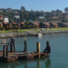 Protective infrastructure along the San Francisco Bay shoreline.